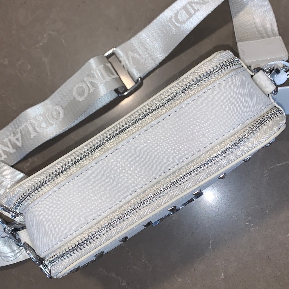 NWT Valentino Orlandi Studded Double Zip Crossbody Guitar Strap Camera Bag - Picture 6 of 15